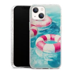 Silikon Glitter Case transparent-silber