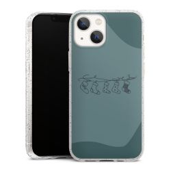 Silikon Glitter Case transparent-silber