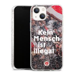 Silikon Glitter Case transparent-silber