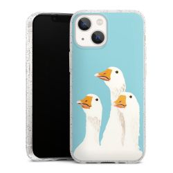 Silikon Glitter Case transparent-silber