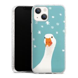 Silikon Glitter Case transparent-silber