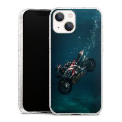 Silikon Glitter Case transparent-silber