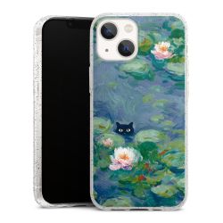 Silikon Glitter Case transparent-silber