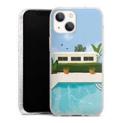 Silikon Glitter Case transparent-silber