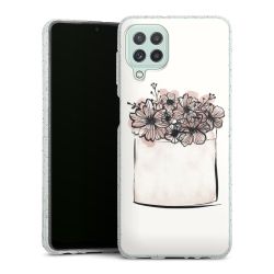 Silicone Glitter Case silver glitter