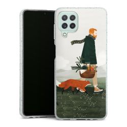 Silikon Glitter Case transparent-silber