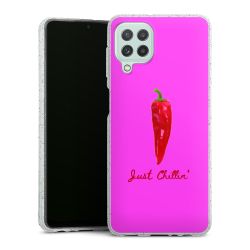 Silikon Glitter Case transparent-silber