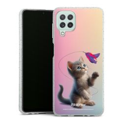 Silikon Glitter Case transparent-silber
