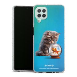 Silikon Glitter Case transparent-silber