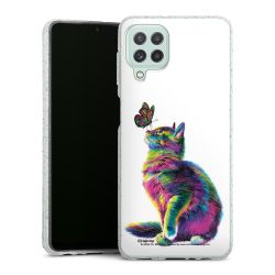 Silikon Glitter Case transparent-silber