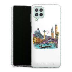 Silikon Glitter Case transparent-silber