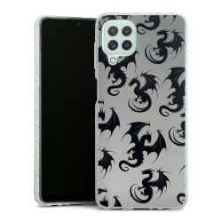 Silikon Glitter Case transparent-silber