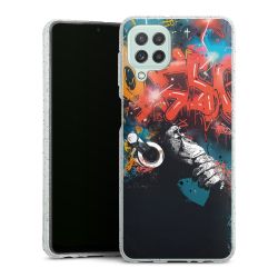 Silikon Glitter Case transparent-silber