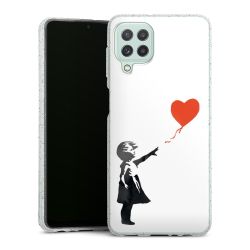 Silikon Glitter Case transparent-silber