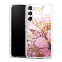 Silikon Glitter Case transparent-silber