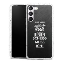 Silikon Glitter Case transparent-silber