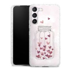 Silikon Glitter Case transparent-silber