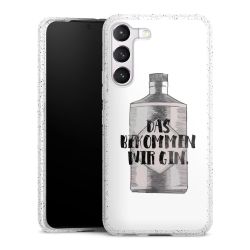 Silikon Glitter Case transparent-silber