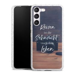 Silikon Glitter Case transparent-silber