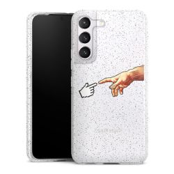 Silikon Glitter Case transparent-silber