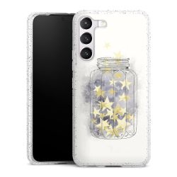 Silikon Glitter Case transparent-silber