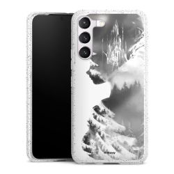 Silikon Glitter Case transparent-silber