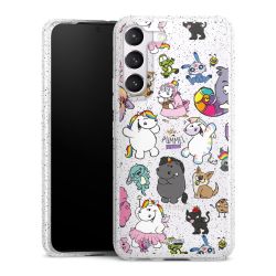 Silikon Glitter Case transparent-silber