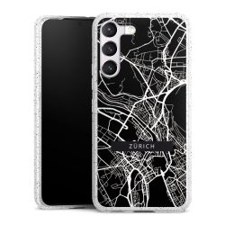 Silikon Glitter Case transparent-silber