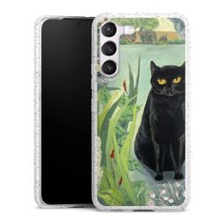 Silikon Glitter Case transparent-silber