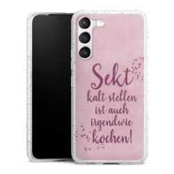 Silikon Glitter Case transparent-silber