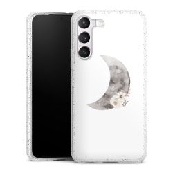 Silikon Glitter Case transparent-silber