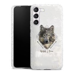 Silikon Glitter Case transparent-silber