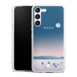 Silikon Glitter Case transparent-silber