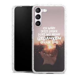 Silikon Glitter Case transparent-silber