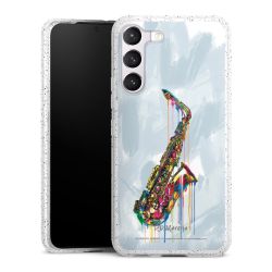 Silikon Glitter Case transparent-silber