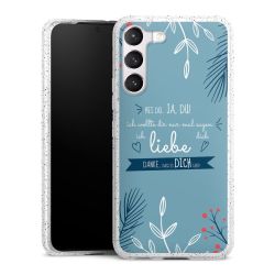 Silikon Glitter Case transparent-silber