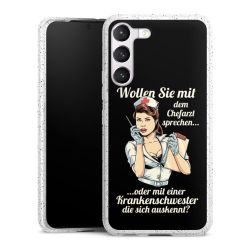 Silikon Glitter Case transparent-silber