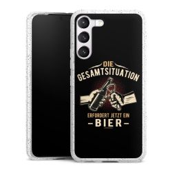 Silikon Glitter Case transparent-silber