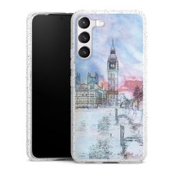 Silikon Glitter Case transparent-silber