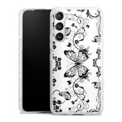 Silikon Glitter Case transparent-silber