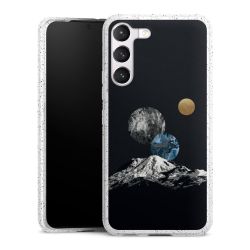 Silikon Glitter Case transparent-silber