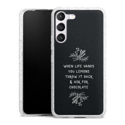 Silikon Glitter Case transparent-silber