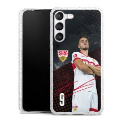 Silikon Glitter Case transparent-silber