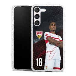 Silikon Glitter Case transparent-silber