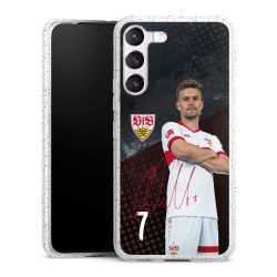 Silikon Glitter Case transparent-silber