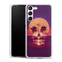 Silikon Glitter Case transparent-silber