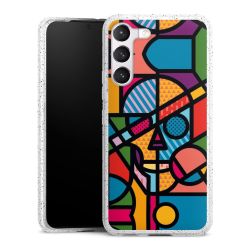 Silikon Glitter Case transparent-silber