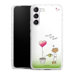 Silikon Glitter Case transparent-silber
