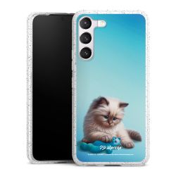 Silikon Glitter Case transparent-silber