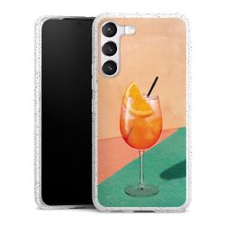 Silikon Glitter Case transparent-silber